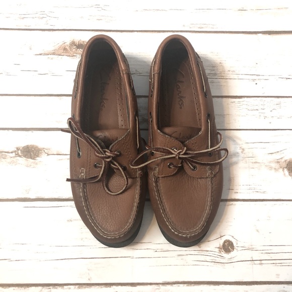 clarks mens brown leather shoes